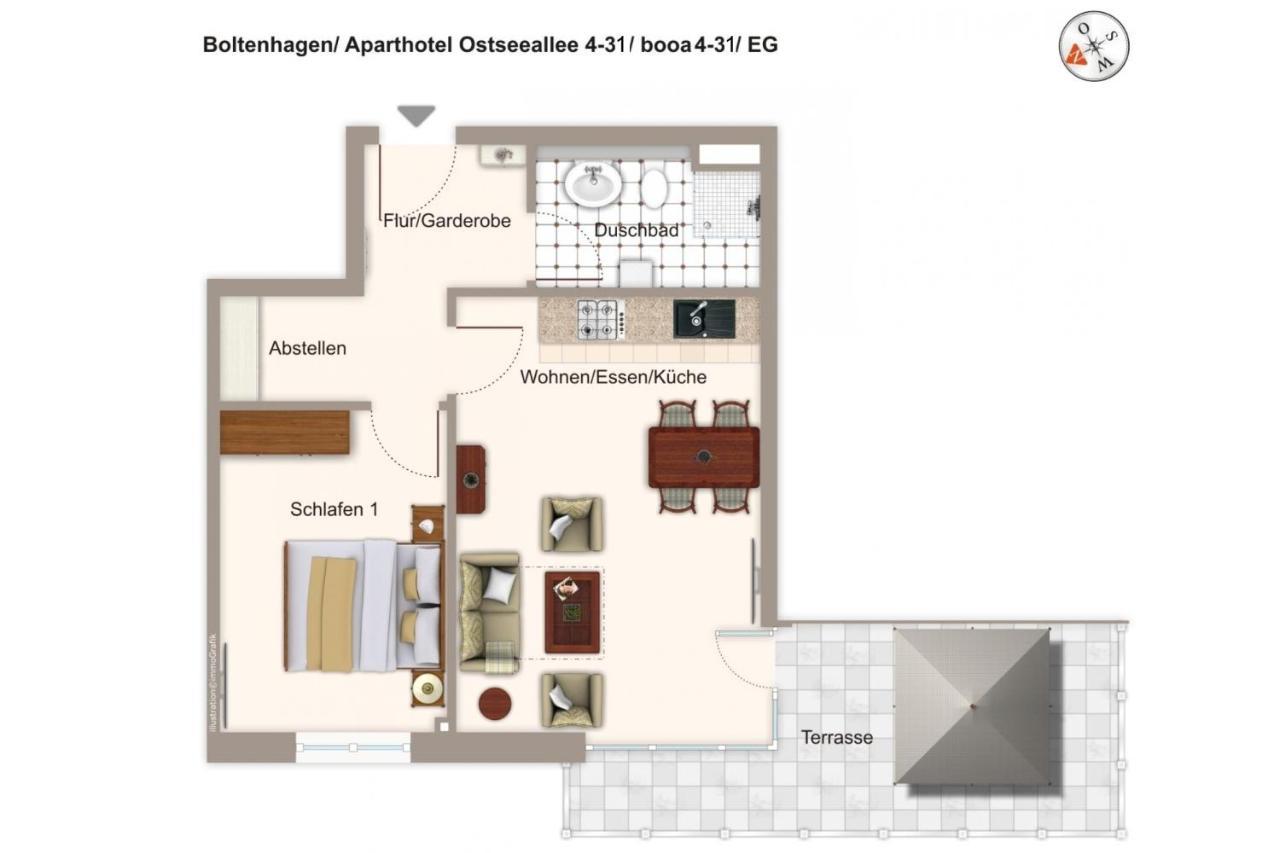 Aparthotel Ostseeallee Aparthotel Ostseeallee 4-31 Boltenhagen  Exteriör bild